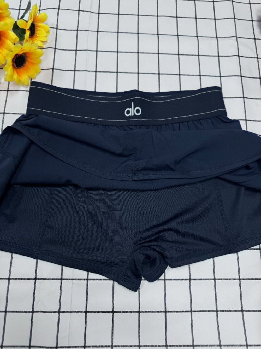 NWT 🎉  Alo Yoga Match Point Tennis Skirt Navy Blue Athletic Skort Tenniscore 🎐 - Picture 3 of 5